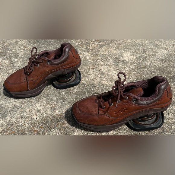 Z Coil Shoes Zcoil Womens Brown Leather Lace Up Shoes Walker Steps